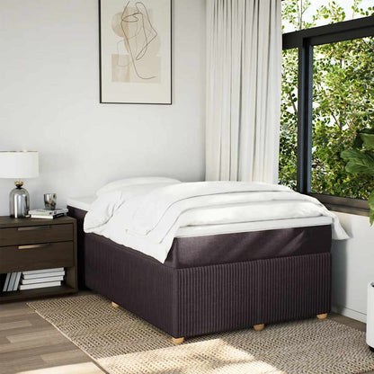 vidaXL Boxspringbett mit Matratze Dunkelbraun 120x200 cm Stoff