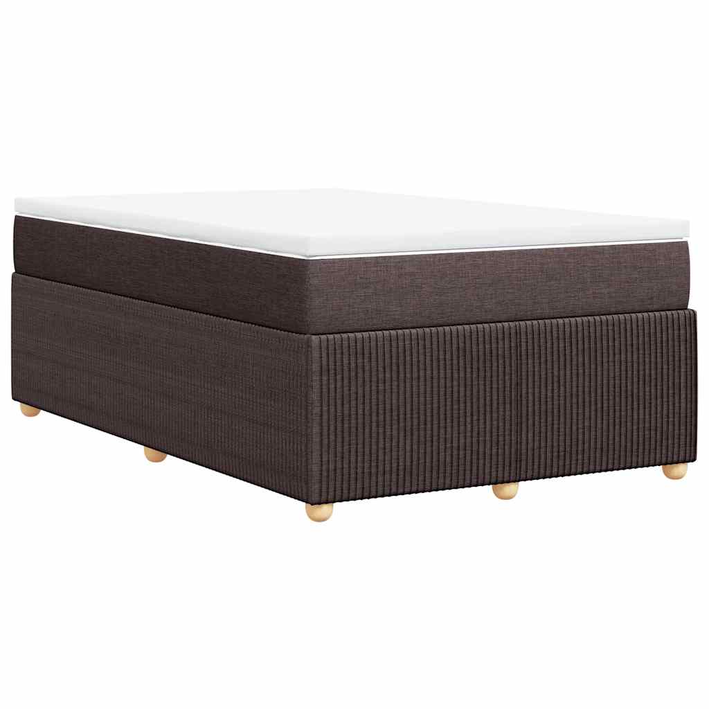 vidaXL Boxspringbett mit Matratze Dunkelbraun 120x200 cm Stoff