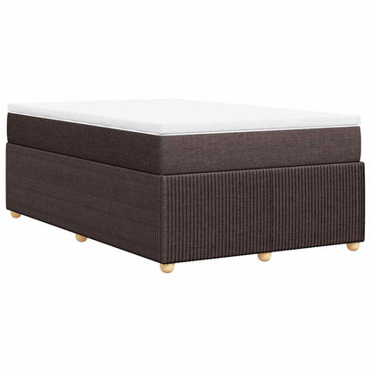 vidaXL Boxspringbett mit Matratze Dunkelbraun 120x200 cm Stoff