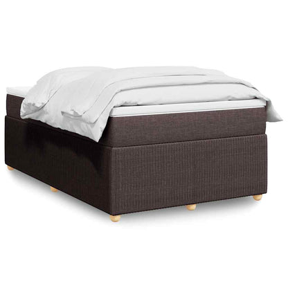 vidaXL Boxspringbett mit Matratze Dunkelbraun 120x200 cm Stoff