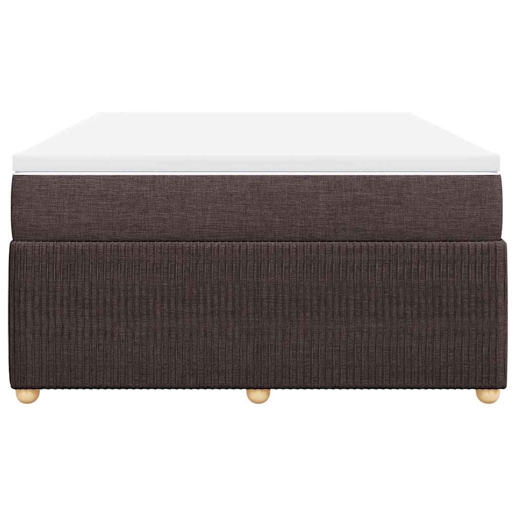vidaXL Lit tapissier avec matelas Marron foncé 140x200 cm Tissu