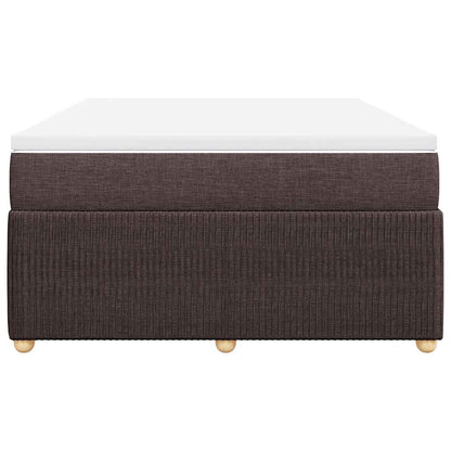 vidaXL Lit tapissier avec matelas Marron foncé 140x200 cm Tissu