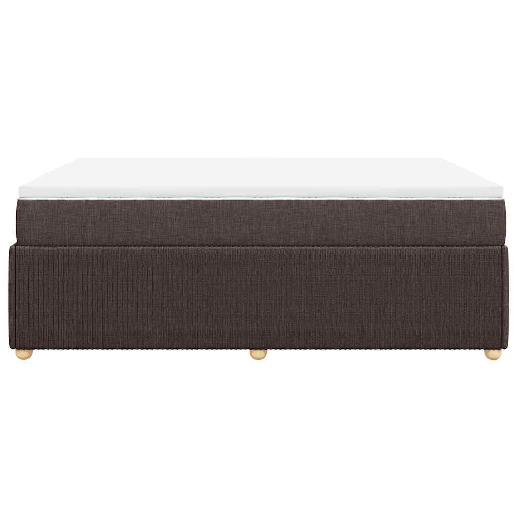 vidaXL Lit tapissier avec matelas Marron foncé 140x200 cm Tissu