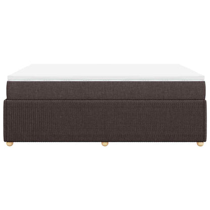 vidaXL Lit tapissier avec matelas Marron foncé 140x200 cm Tissu