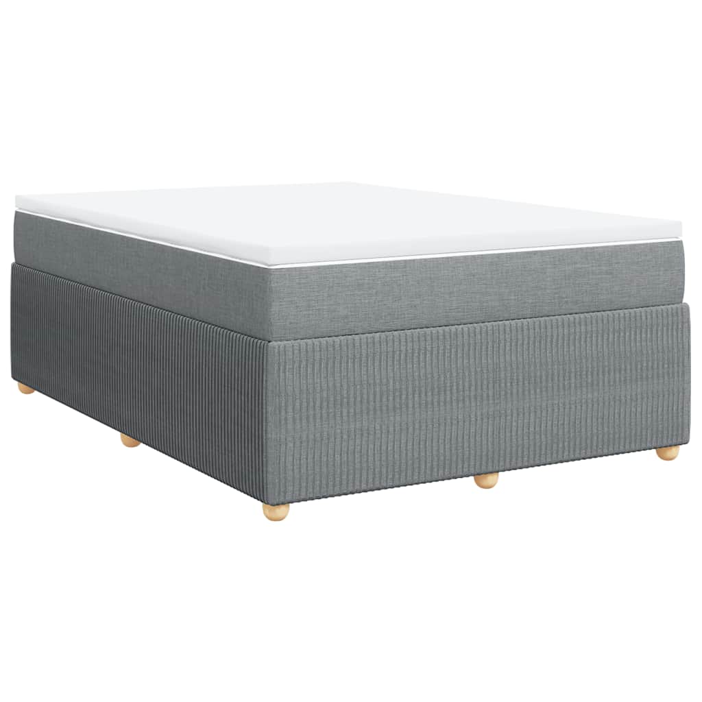 vidaXL Boxspringbett mit Matratze Hellgrau 160x200 cm Stoff