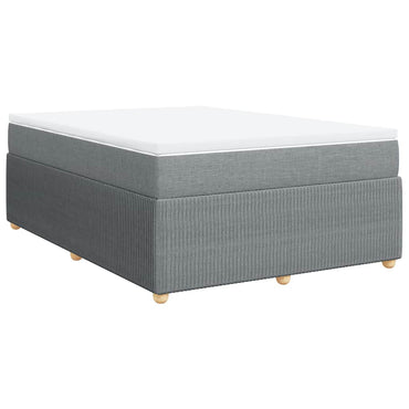 vidaXL Boxspringbett mit Matratze Hellgrau 160x200 cm Stoff