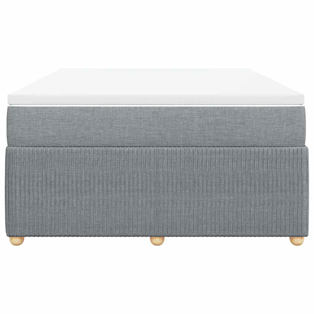 vidaXL Boxspringbett mit Matratze Hellgrau 160x200 cm Stoff
