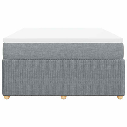 vidaXL Boxspringbett mit Matratze Hellgrau 160x200 cm Stoff
