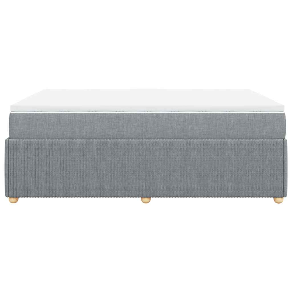 vidaXL Boxspringbett mit Matratze Hellgrau 160x200 cm Stoff