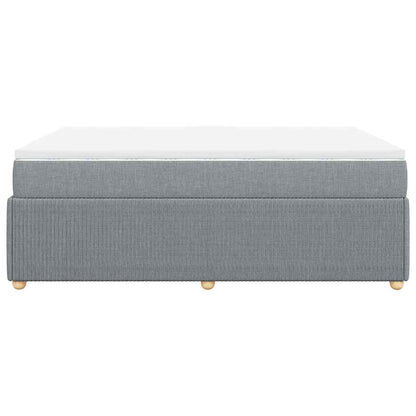vidaXL Boxspringbett mit Matratze Hellgrau 160x200 cm Stoff