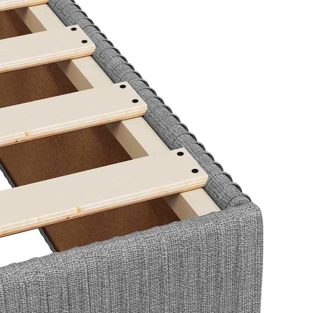 vidaXL Boxspringbett mit Matratze Hellgrau 160x200 cm Stoff