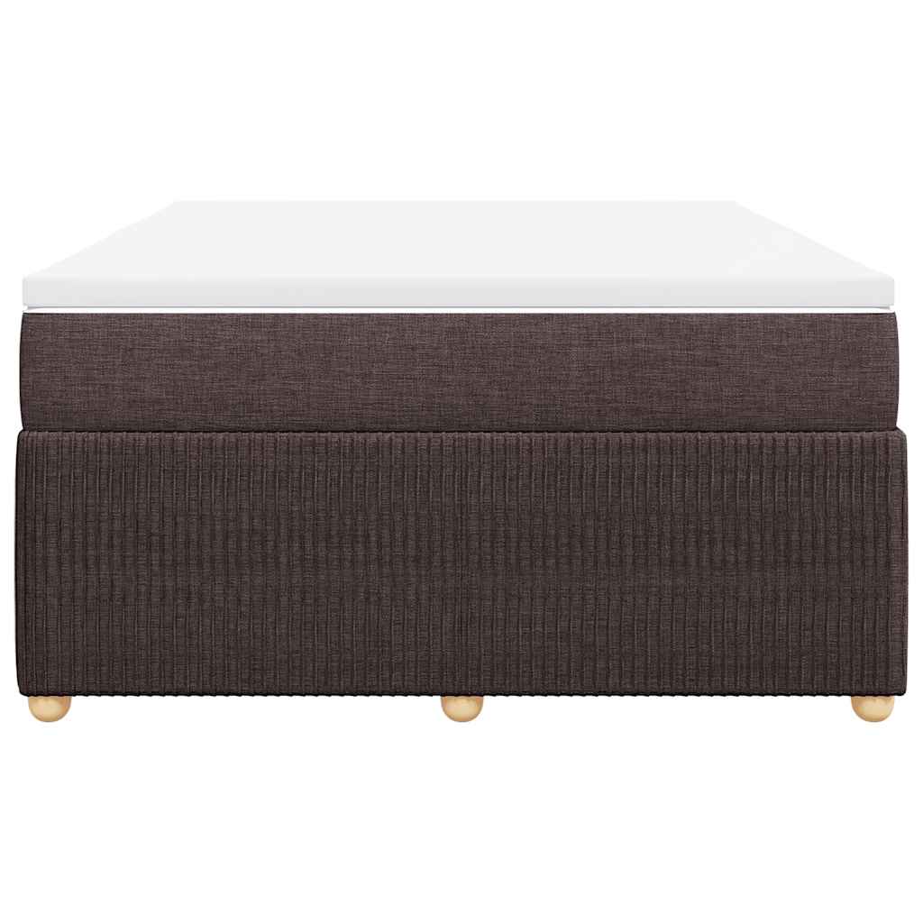 vidaXL Lit tapissier avec matelas Marron foncé 160x200 cm Tissu