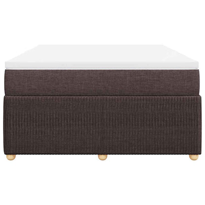 vidaXL Lit tapissier avec matelas Marron foncé 160x200 cm Tissu