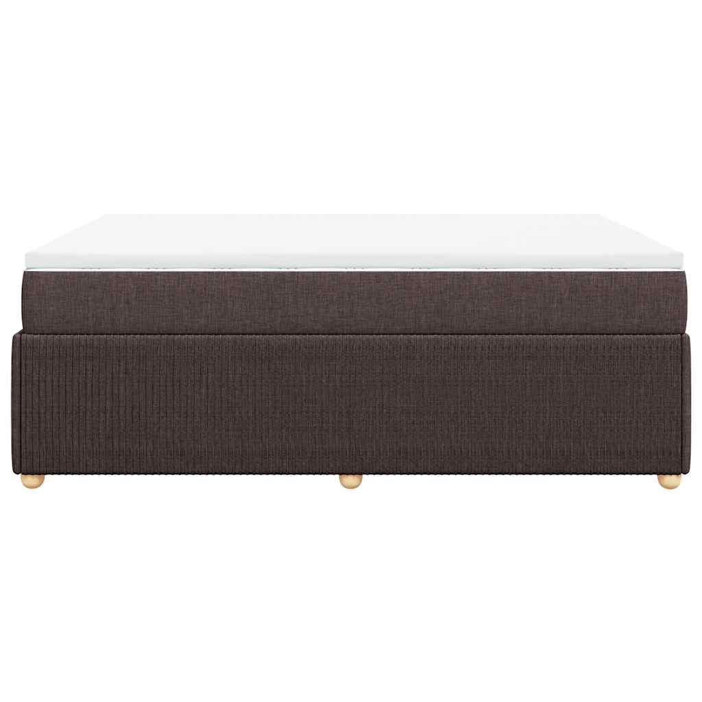 vidaXL Lit tapissier avec matelas Marron foncé 160x200 cm Tissu