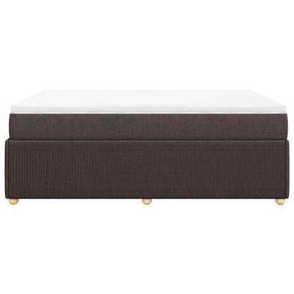 vidaXL Lit tapissier avec matelas Marron foncé 160x200 cm Tissu