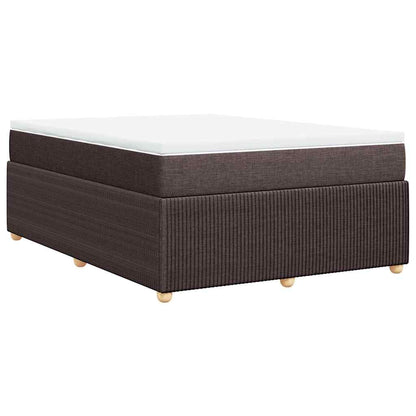 vidaXL Lit tapissier avec matelas Marron foncé 160x200 cm Tissu
