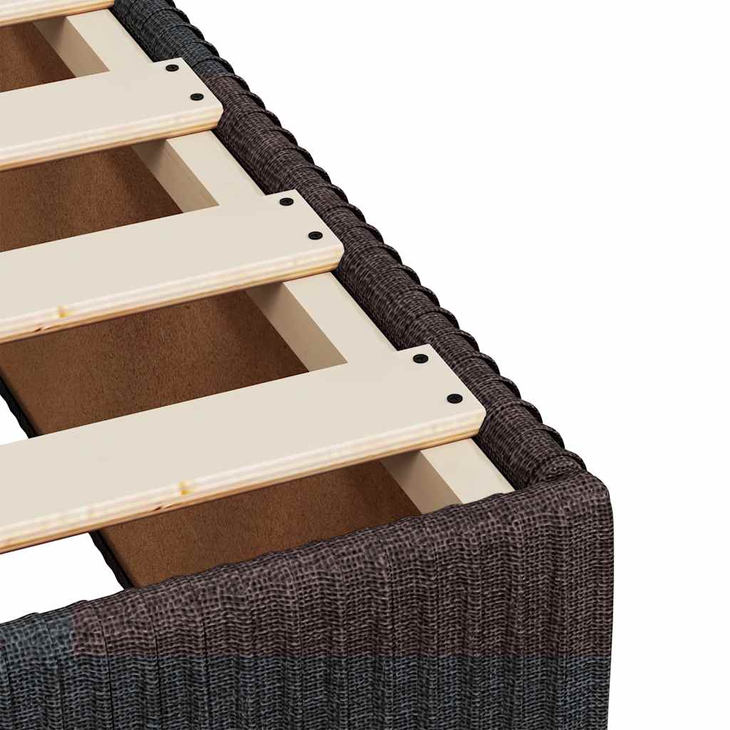 vidaXL Lit tapissier avec matelas Marron foncé 160x200 cm Tissu