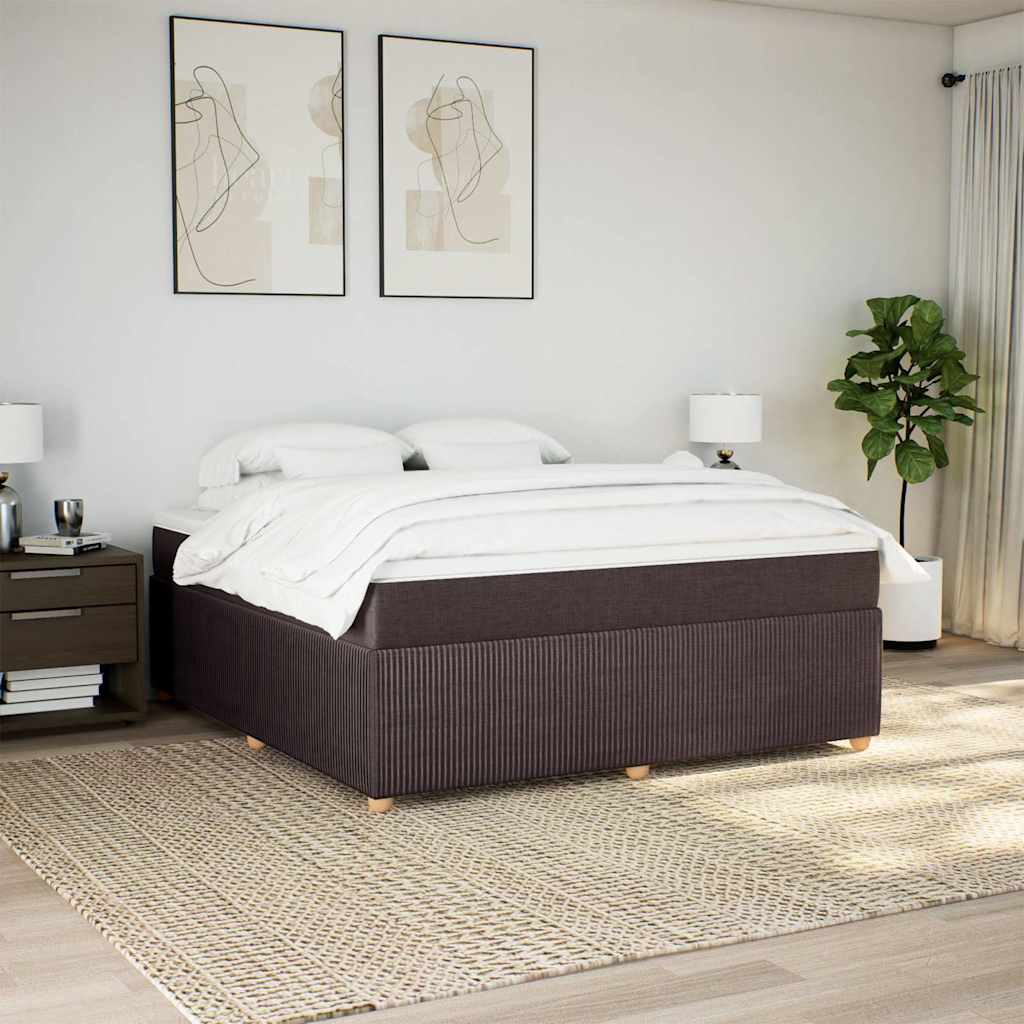 vidaXL Boxspringbett mit Matratze Dunkelbraun 180x200 cm Stoff