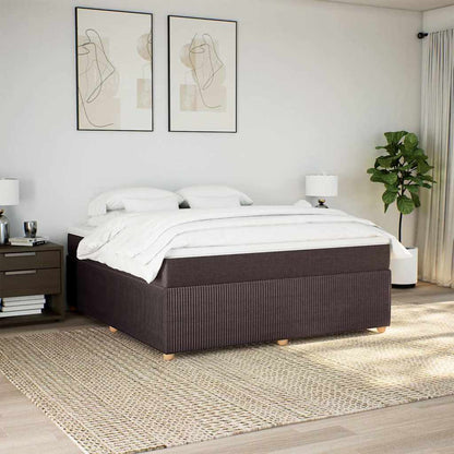 vidaXL Boxspringbett mit Matratze Dunkelbraun 180x200 cm Stoff