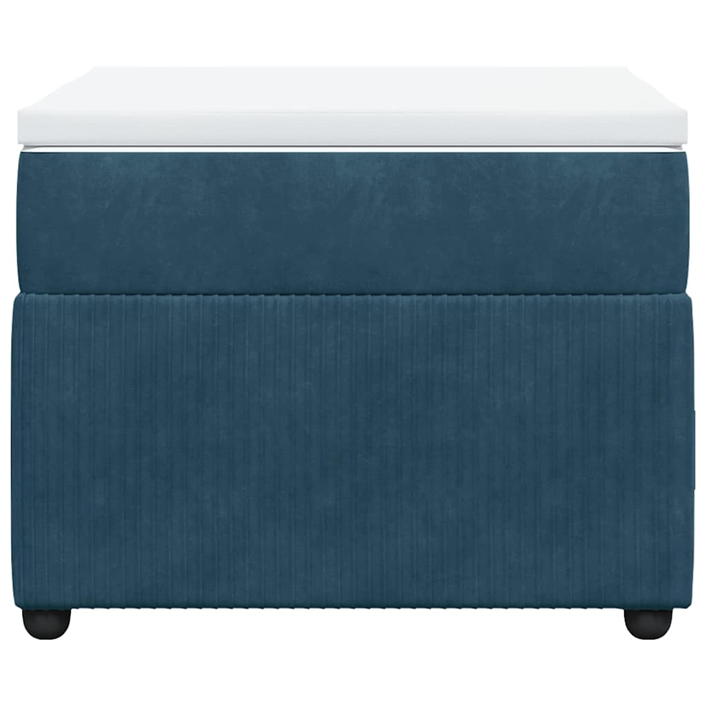 vidaXL Boxspringbett mit Matratze Dunkelblau 80x200 cm Samt
