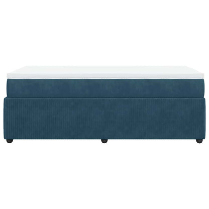 vidaXL Boxspringbett mit Matratze Dunkelblau 80x200 cm Samt