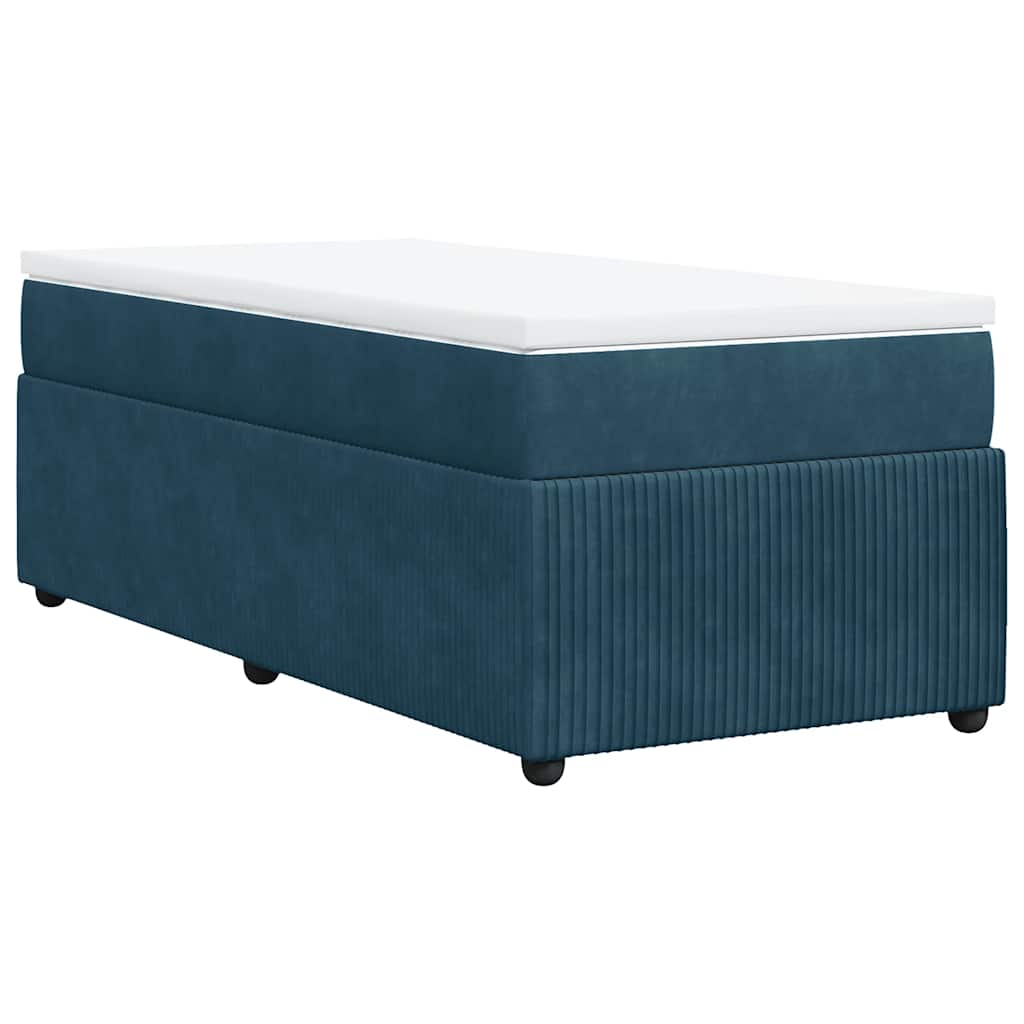 vidaXL Boxspringbett mit Matratze Dunkelblau 80x200 cm Samt
