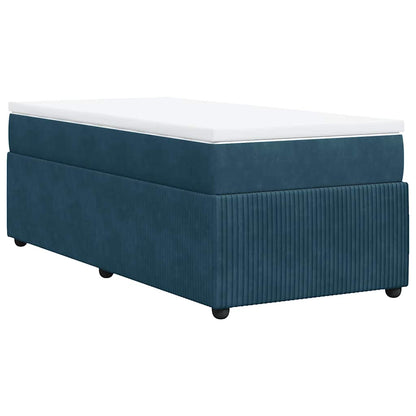 vidaXL Boxspringbett mit Matratze Dunkelblau 80x200 cm Samt