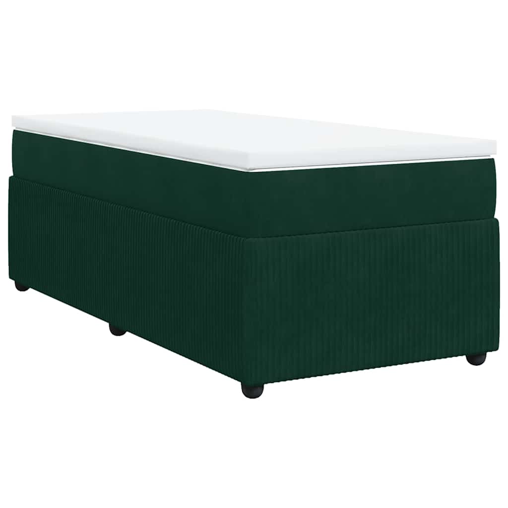 Boxspringbett mit Matratze Dunkelgrün 90x200 cm Samt
