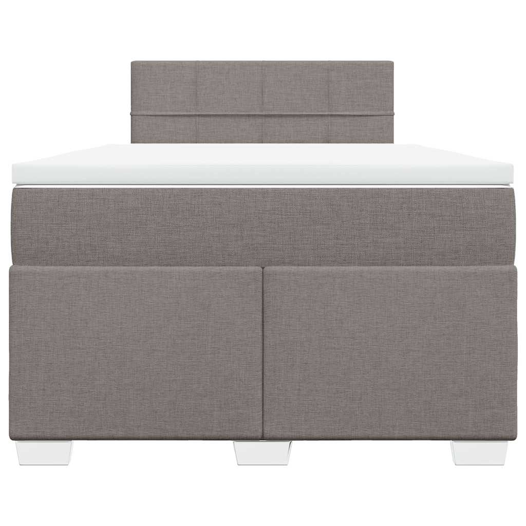 vidaXL Boxspringbett mit Matratze Taupe 120x190 cm Stoff