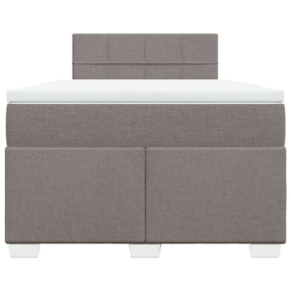 vidaXL Boxspringbett mit Matratze Taupe 120x190 cm Stoff