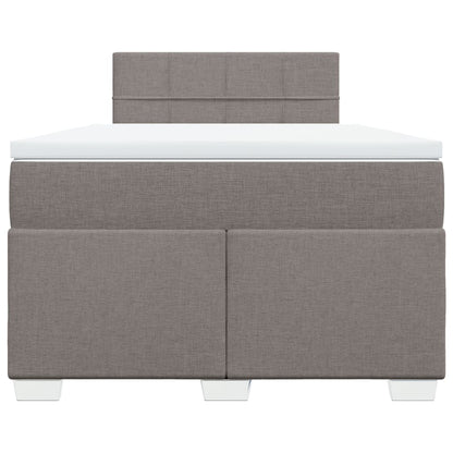 vidaXL Boxspringbett mit Matratze Taupe 120x200 cm Stoff