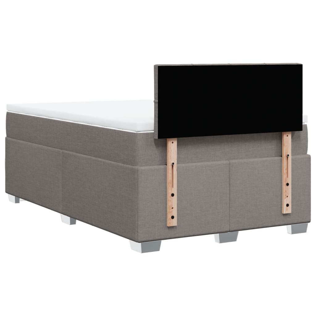 vidaXL Boxspringbett mit Matratze Taupe 120x200 cm Stoff