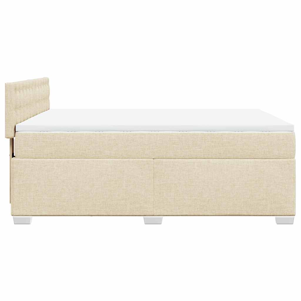 Boxspringbett mit Matratze Creme 140x190 cm Stoff