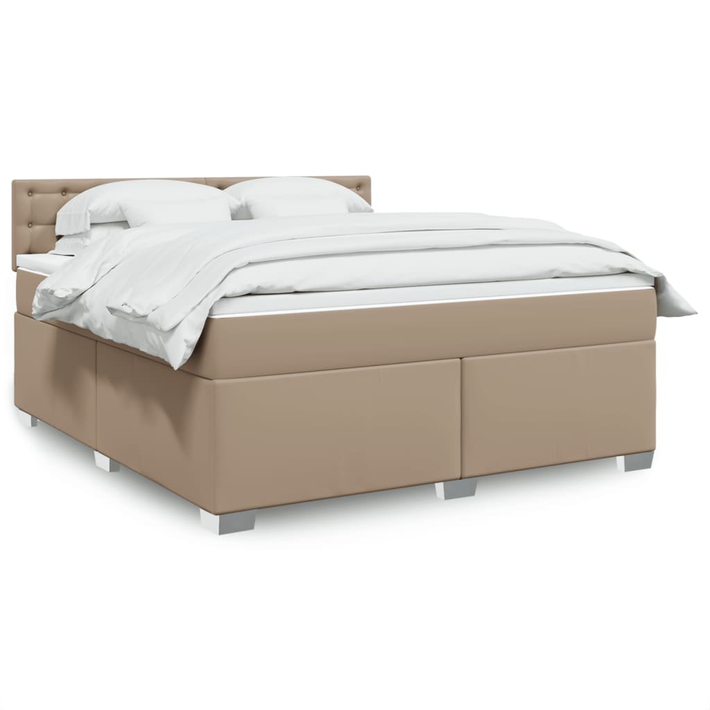 Boxspringbett Matratze Cappuccino-Braun 180x200 cm Kunstleder