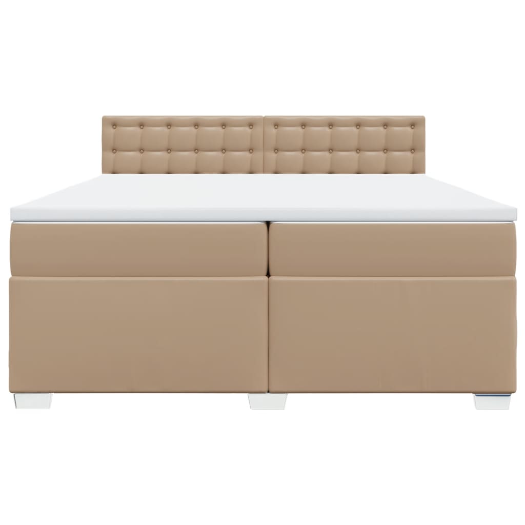 vidaXL Boxspringbett Matratze Cappuccino-Braun 200x200cm Kunstleder