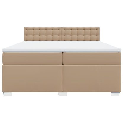 vidaXL Boxspringbett Matratze Cappuccino-Braun 200x200cm Kunstleder