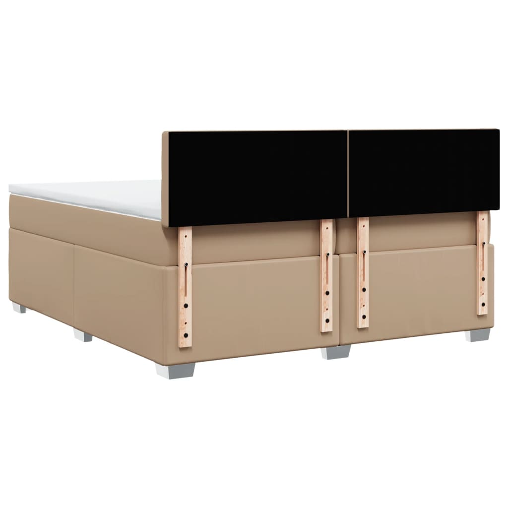 vidaXL Boxspringbett Matratze Cappuccino-Braun 200x200cm Kunstleder
