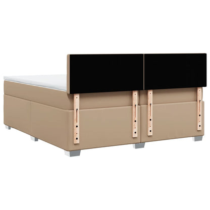 vidaXL Boxspringbett Matratze Cappuccino-Braun 200x200cm Kunstleder