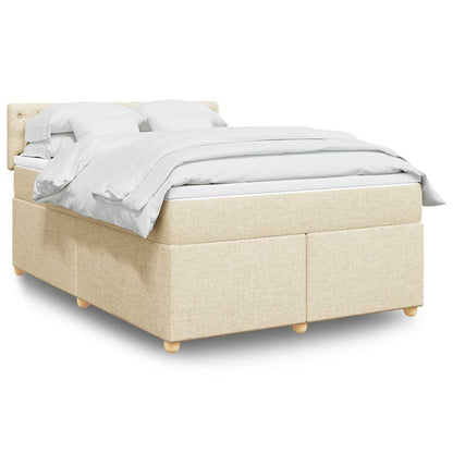vidaXL Lit coffre avec matelas crème 140x190 cm Tissu