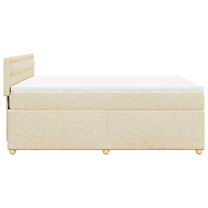 vidaXL Lit coffre avec matelas crème 140x190 cm Tissu