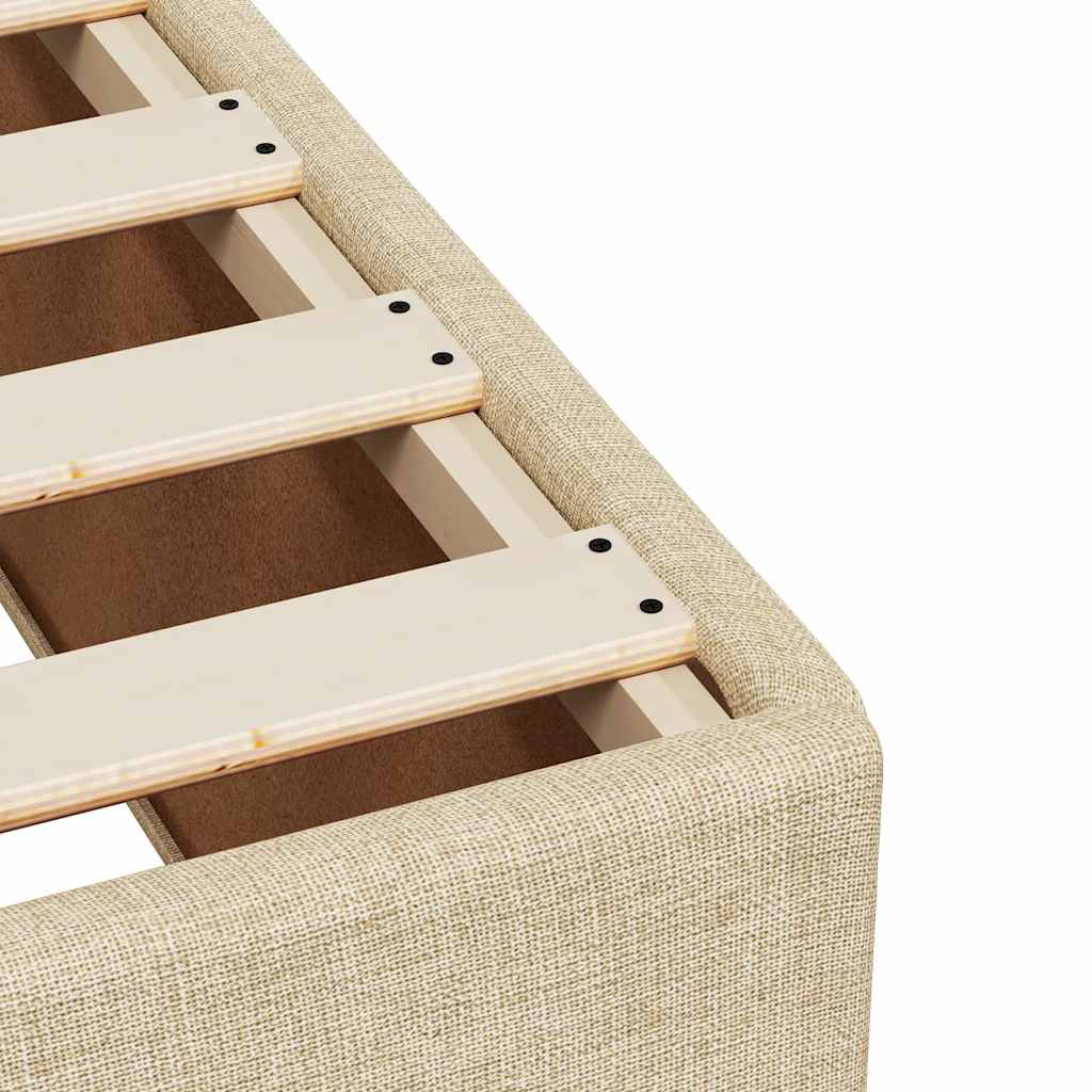 vidaXL Lit coffre avec matelas crème 140x190 cm Tissu