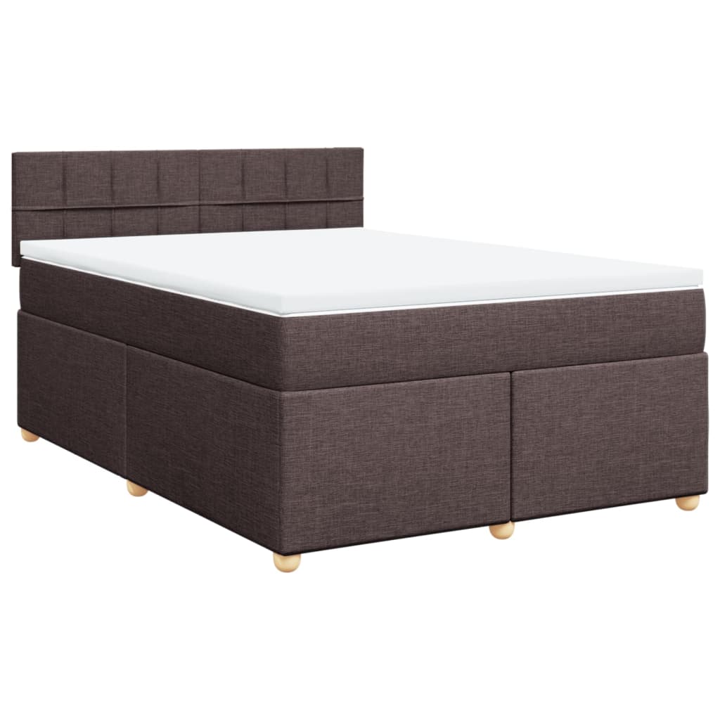 Boxspringbett mit Matratze Dunkelbraun 160x200 cm Stoff