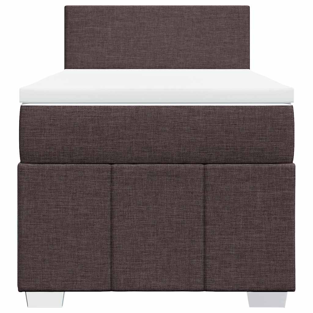 vidaXL Lit boxspring avec matelas Marron foncé 90x200 cm Tissu