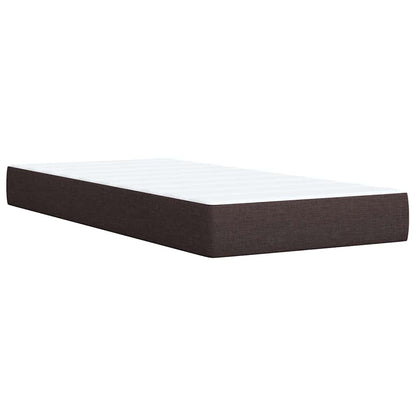 vidaXL Lit boxspring avec matelas Marron foncé 90x200 cm Tissu