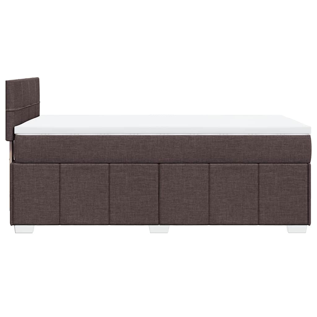 vidaXL Lit boxspring avec matelas Marron foncé 90x200 cm Tissu