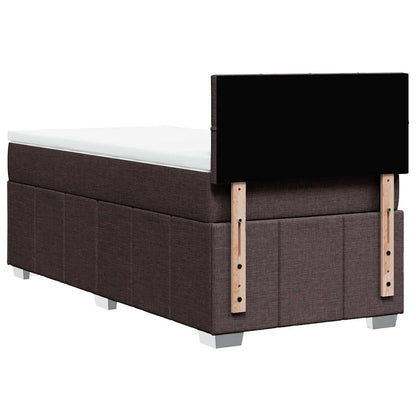 vidaXL Lit boxspring avec matelas Marron foncé 90x200 cm Tissu