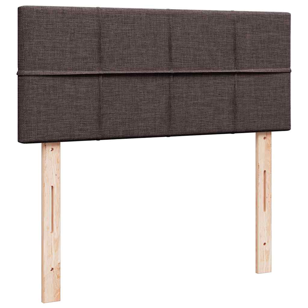 vidaXL Lit boxspring avec matelas Marron foncé 90x200 cm Tissu
