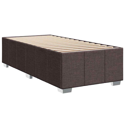 vidaXL Lit boxspring avec matelas Marron foncé 90x200 cm Tissu
