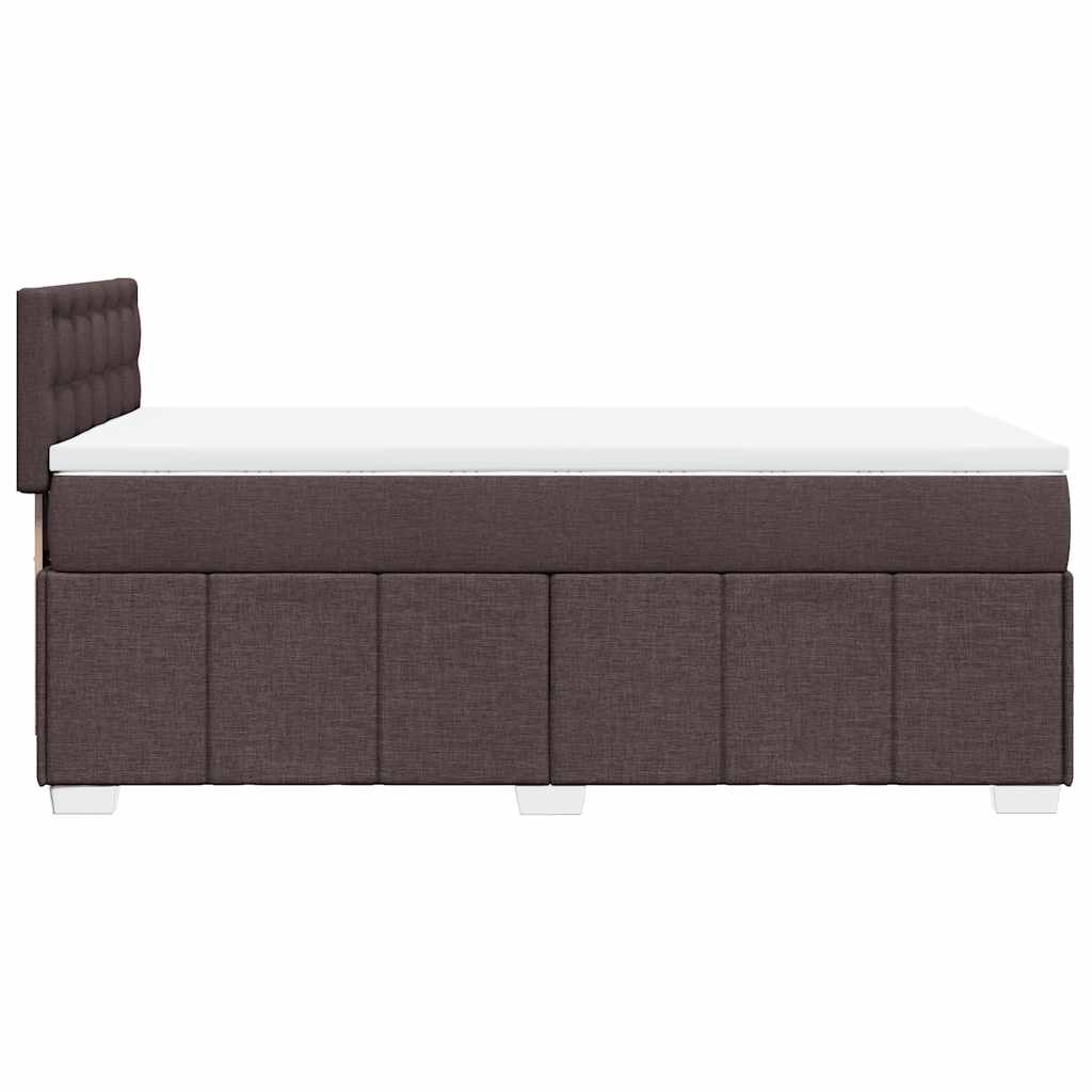 vidaXL Lit boxspring avec matelas Marron foncé 90x200 cm Tissu