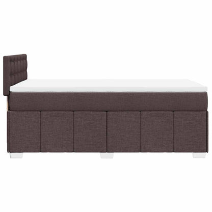 vidaXL Lit boxspring avec matelas Marron foncé 90x200 cm Tissu
